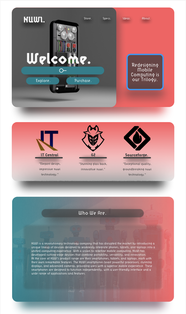 NUWI website welcome interface