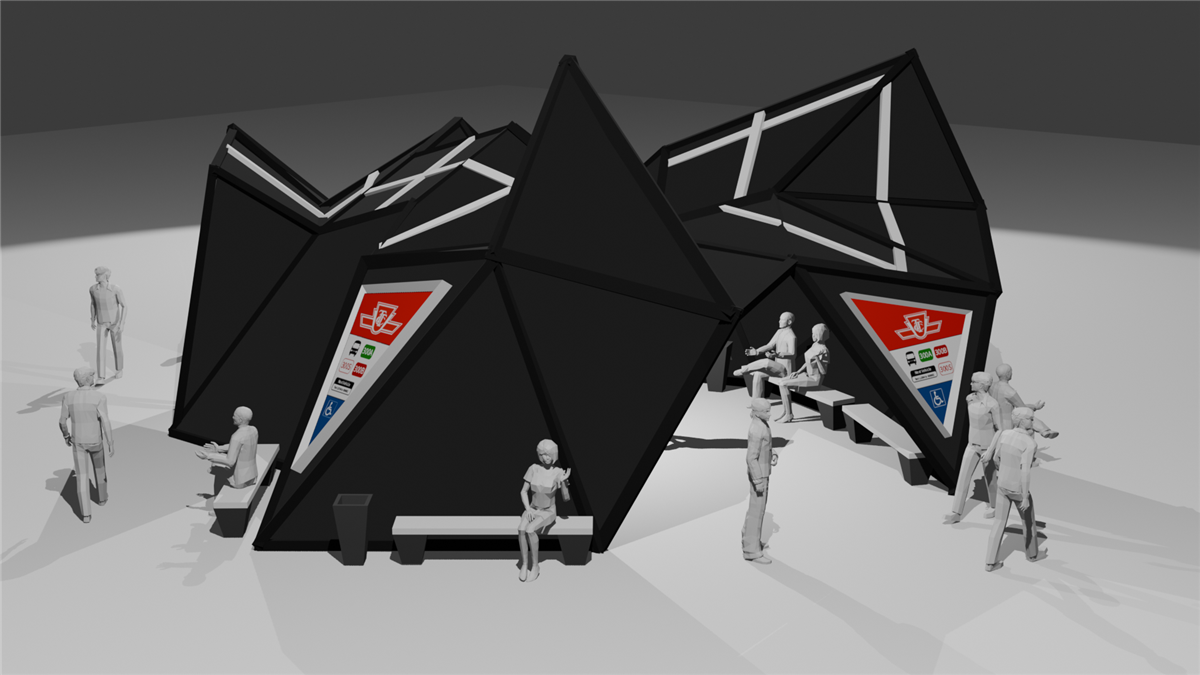 Bus stop challenge render two